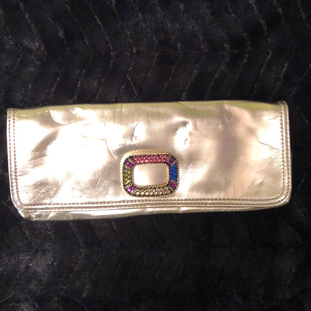 Gold Foil Nine West Evening Clutch Bag